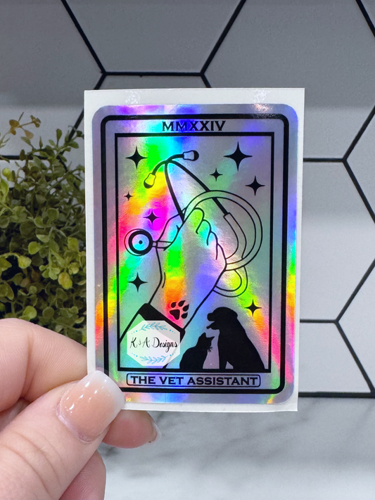 The Vet Assistant Holographic Tarot Sticker
