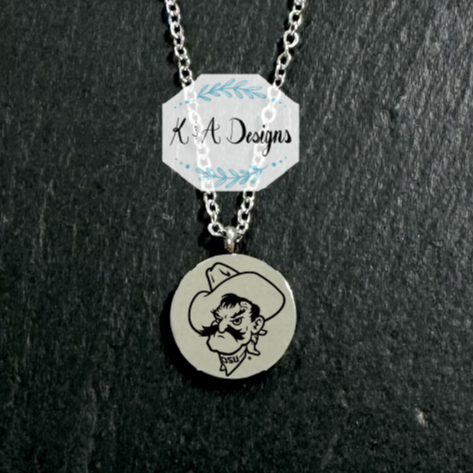 Pistol Pete's Mug Necklace - Circle Pendant