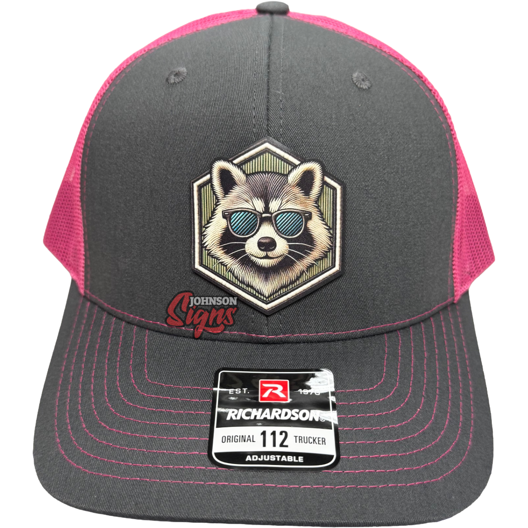 Raccoon Hexagon Patch Hat