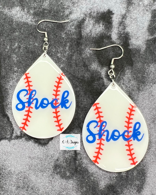 Shock Baseball Earrings