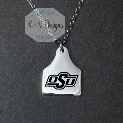 OSU® Cow Tag Necklace & Stud Earrings Bundle