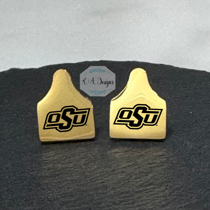 OSU® Cow Tag Necklace & Stud Earrings Bundle