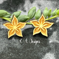 Flower Engraved Stud Earrings
