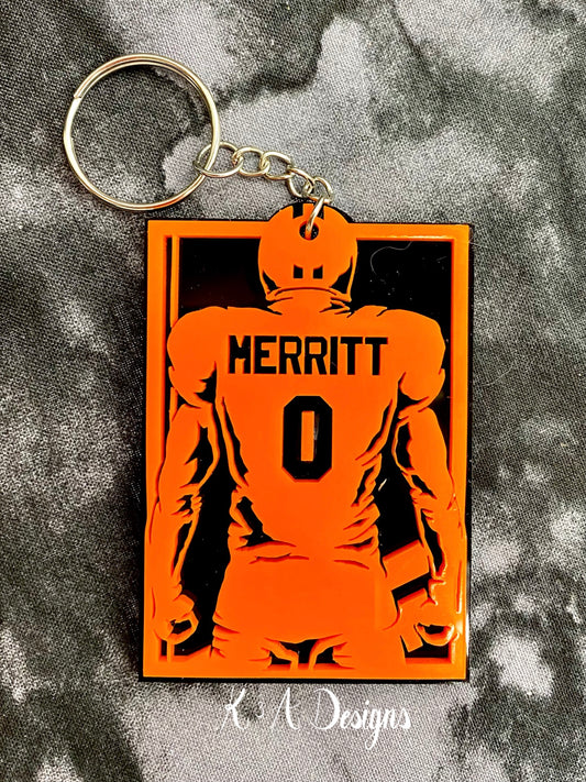 Athlete Silhouette Keychain 3D