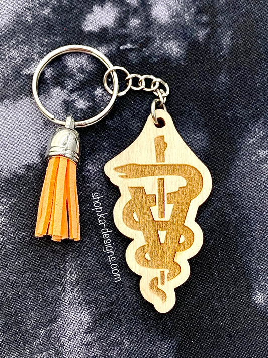 Caduceus Keychain (Engraved)