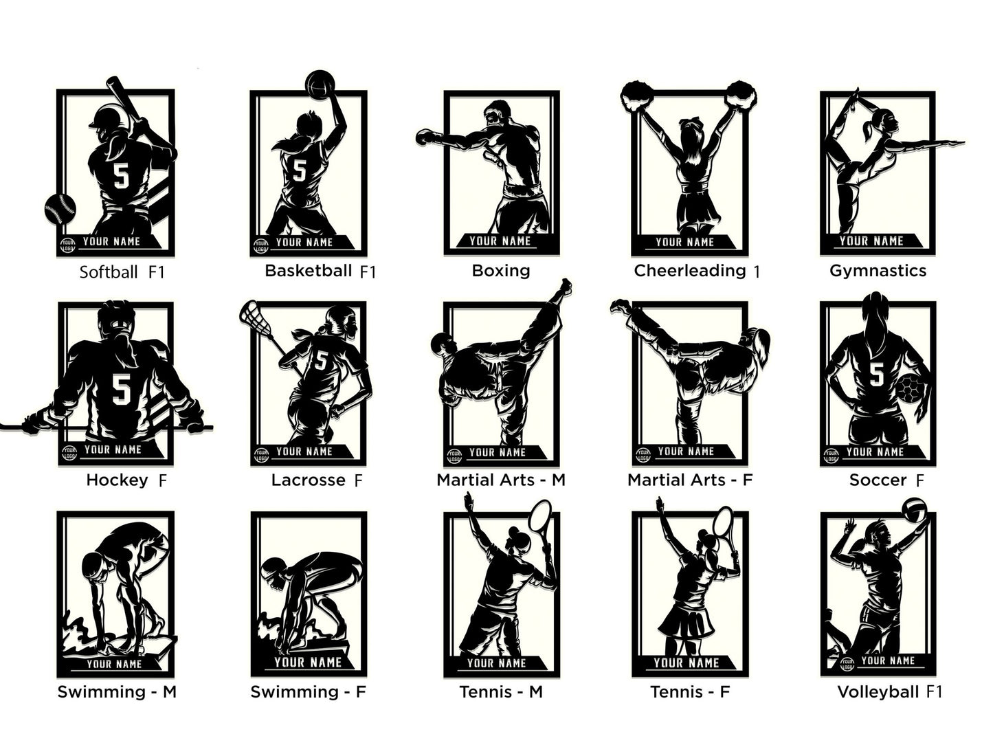 Athlete Silhouette Keychain 3D
