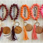 Solid Color Wooden Bead Wristlet