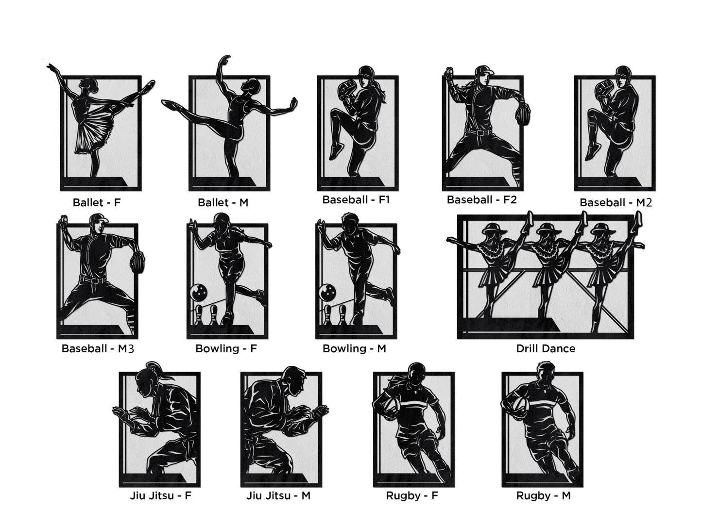 Athlete Silhouette Keychain 3D