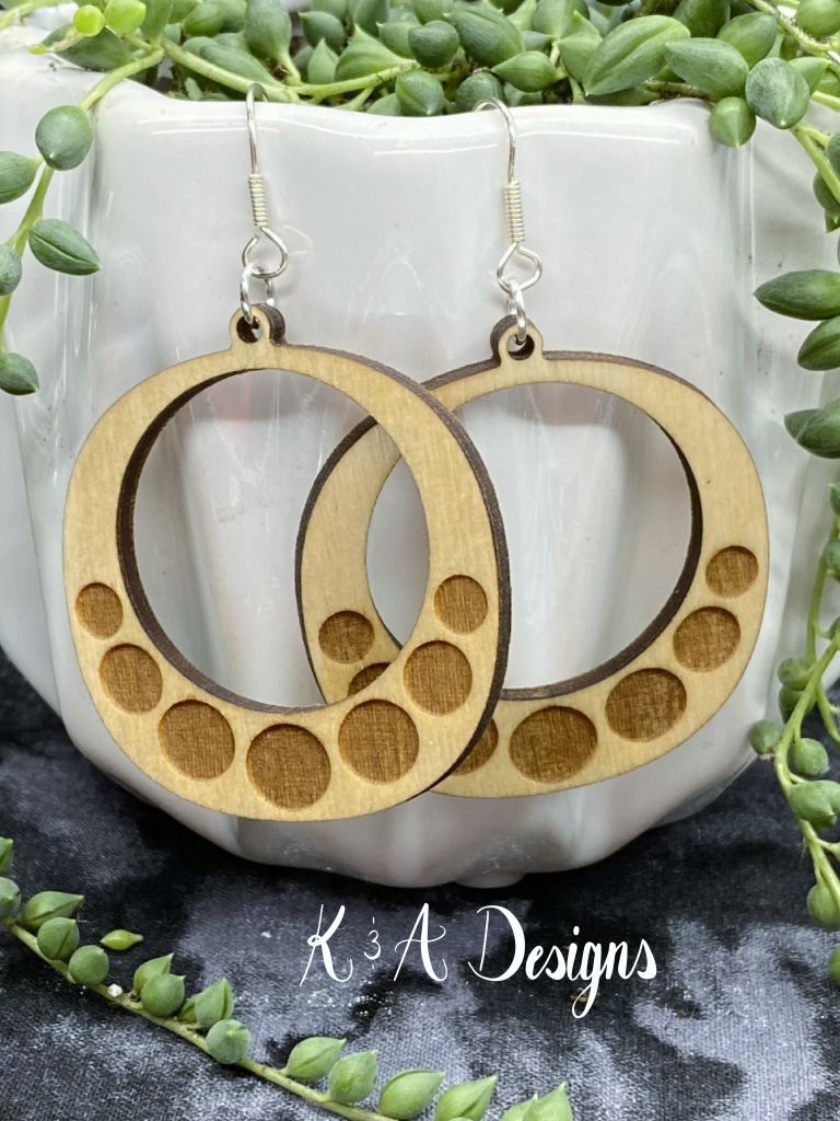 Circles Engraved Hanging Earrings