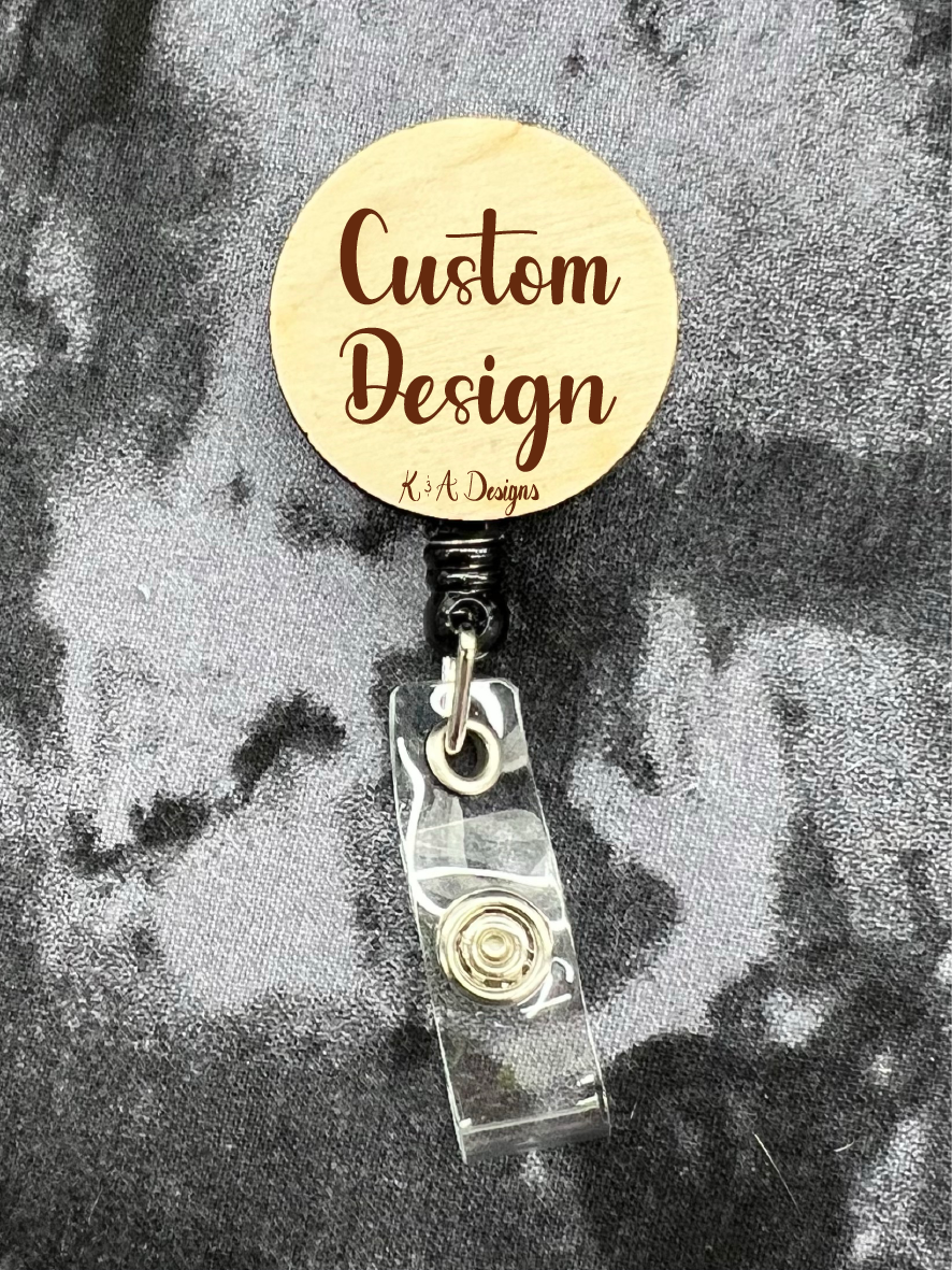 Custom Wooden Badge Reel Clip