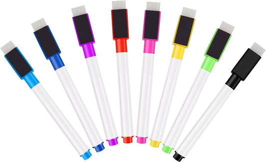 Dry Erase Markers with Erasers