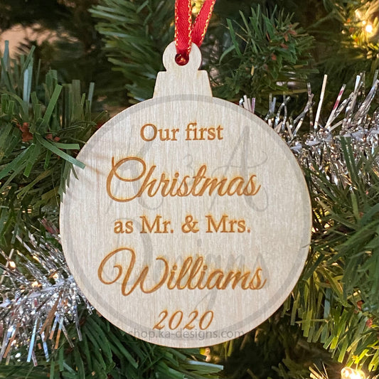 First Christmas as Mr. & Mrs. Personalized
