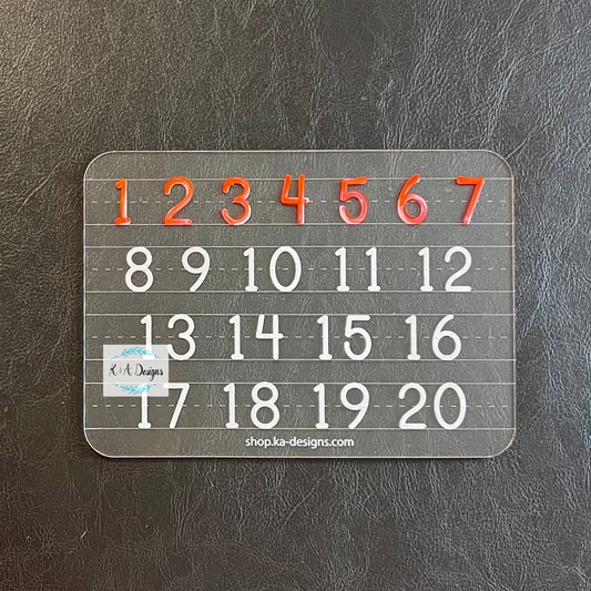 Numbers Dry Erase Board