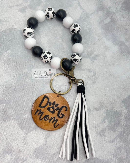 Pawprint Wood Bead Wristlet