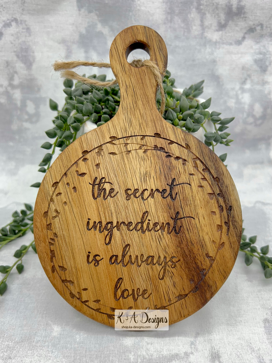 Secret Ingredient Is Love Cutting Board