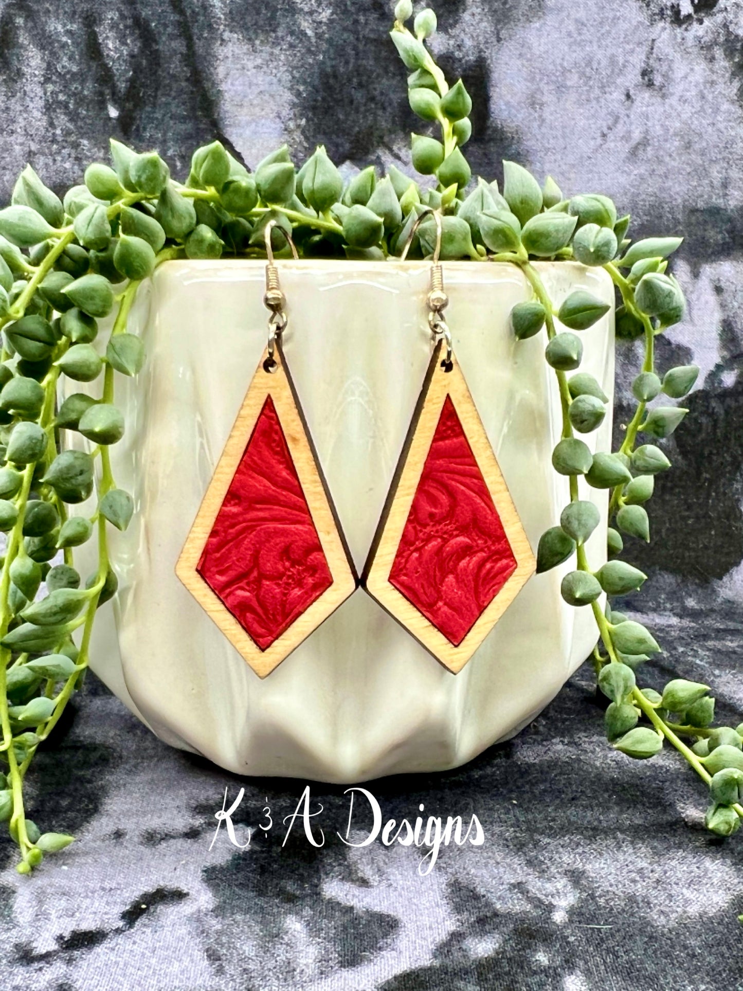 Leather Geometric Hanging Earrings