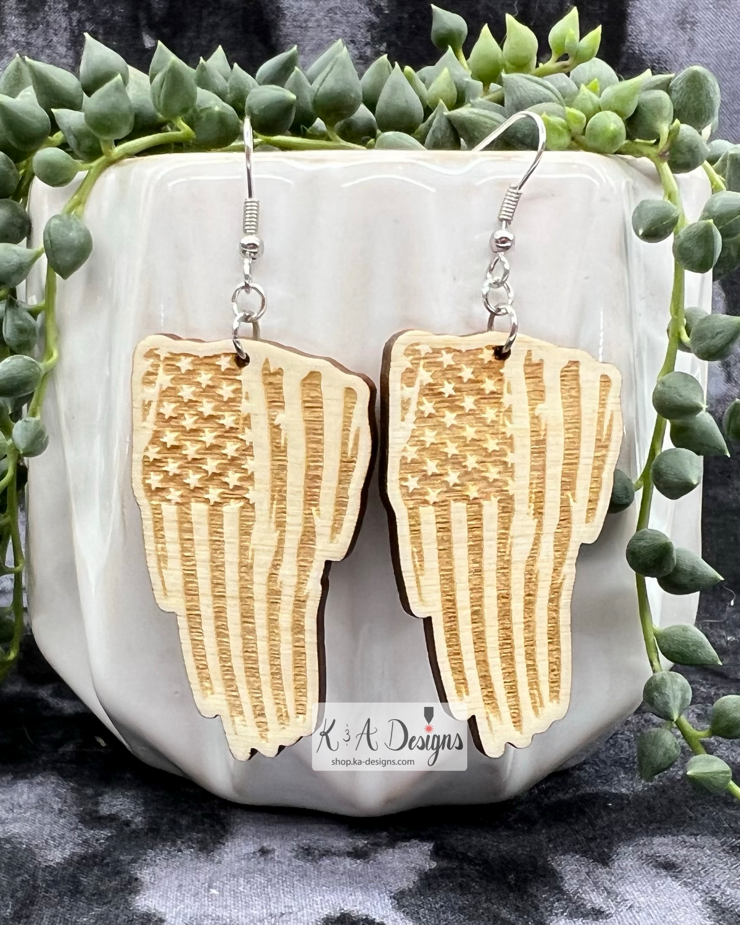 Distressed Flag Earrings