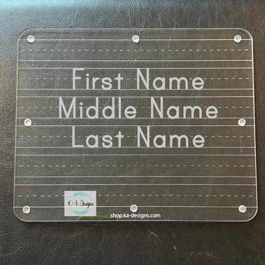 Name Dry Erase Board