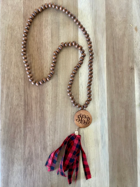 Small Wood Beaded Necklace