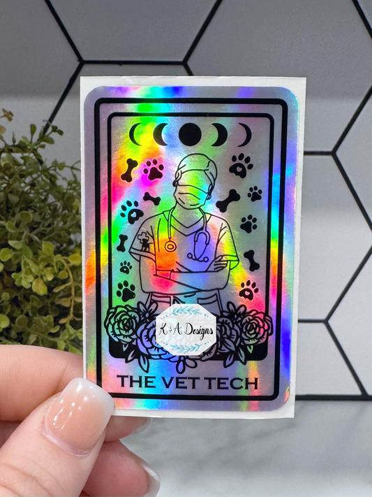 The Vet Tech Holographic Tarot Sticker