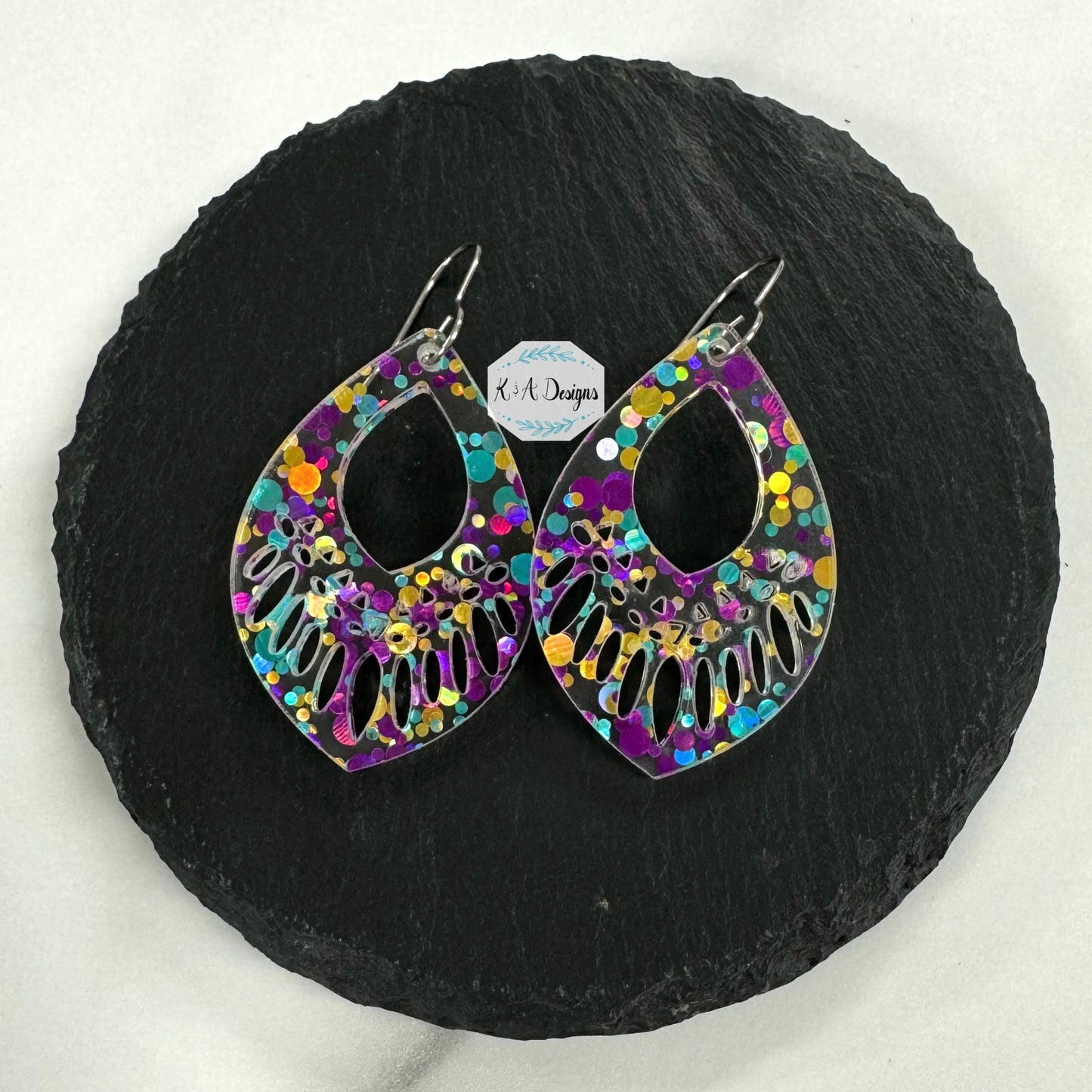 Tribal Drop Cutout Earrings