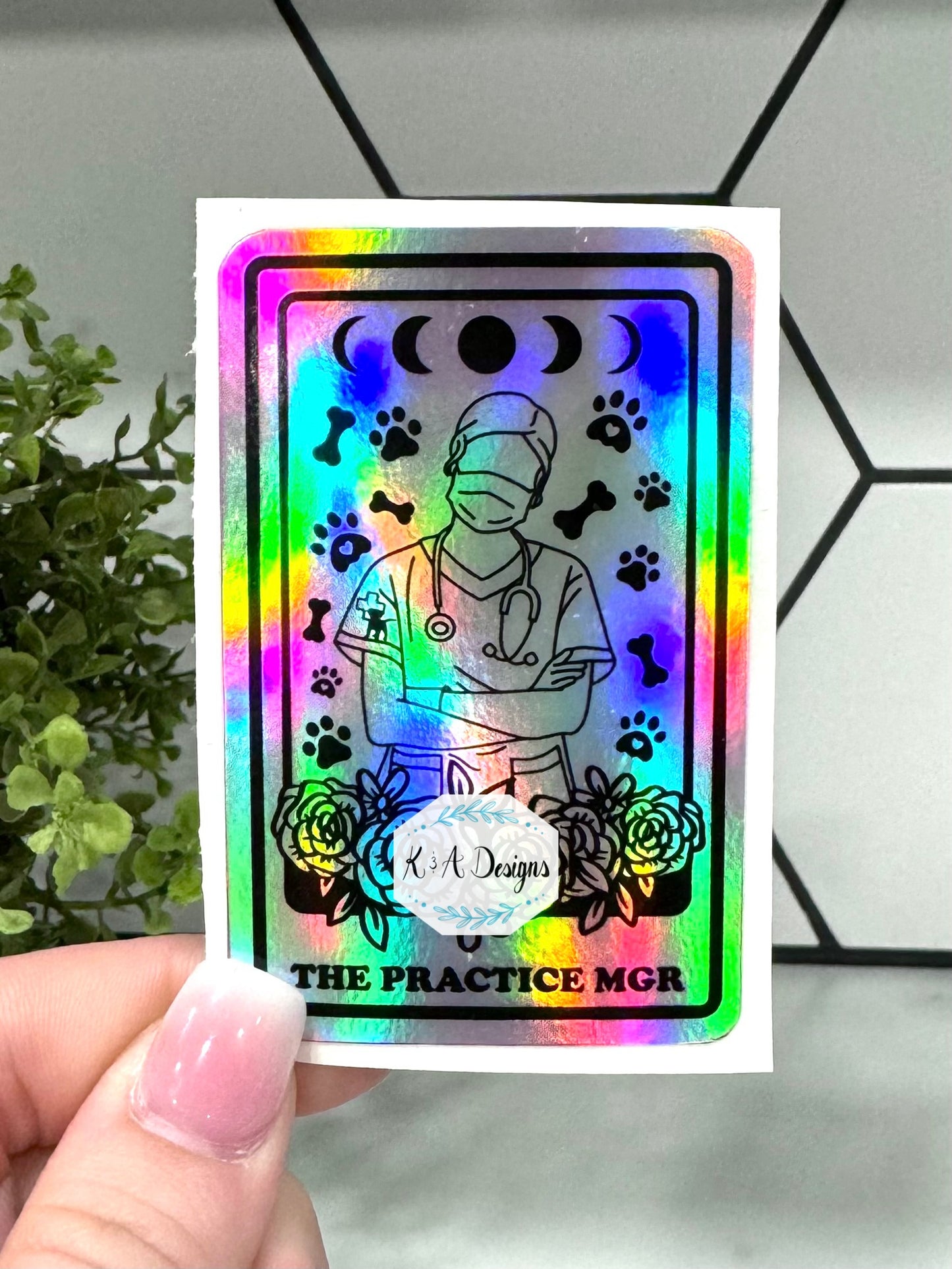 The Practice Manager Holographic Tarot Sticker