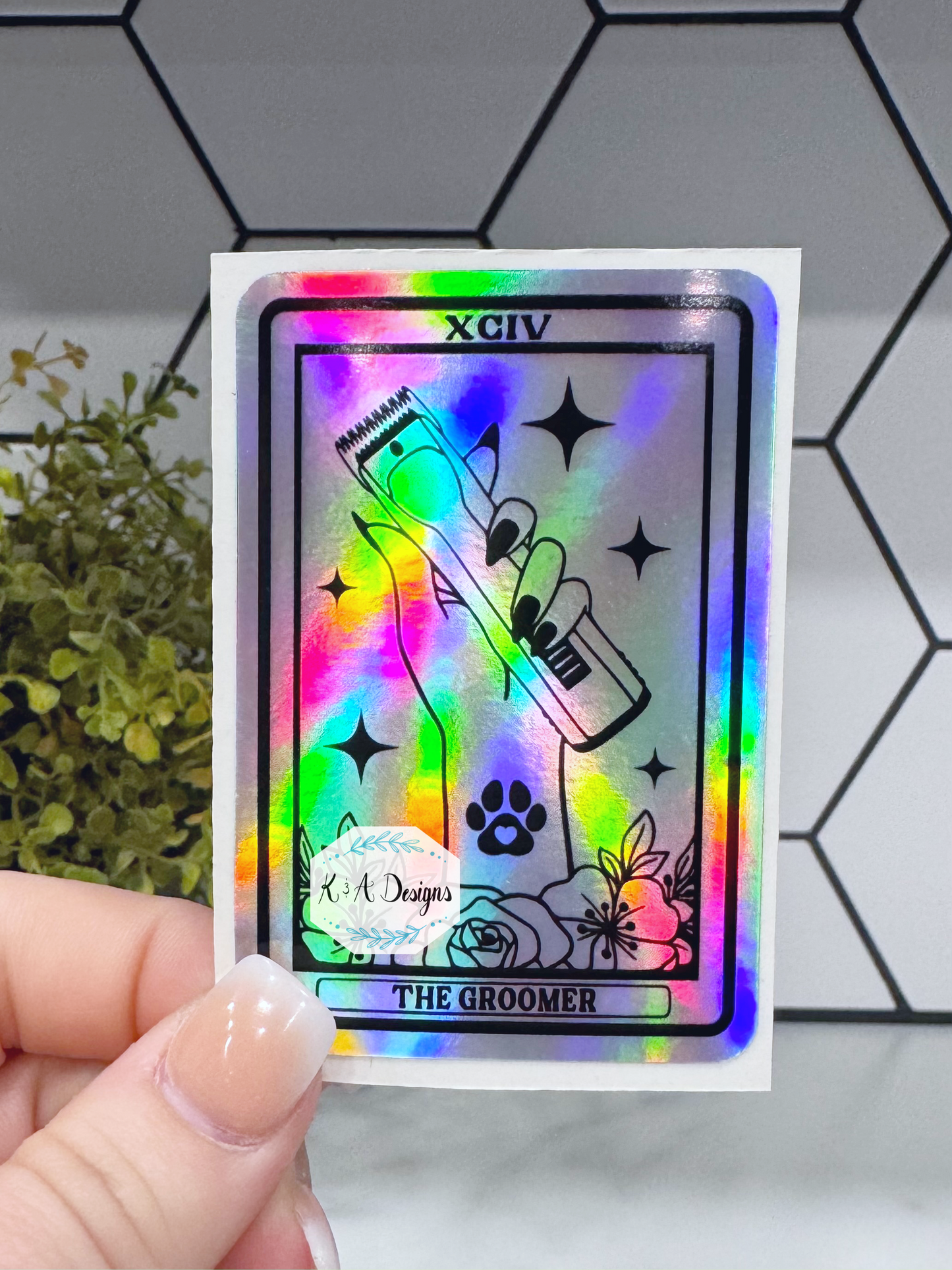 The Groomer Holographic Tarot Sticker