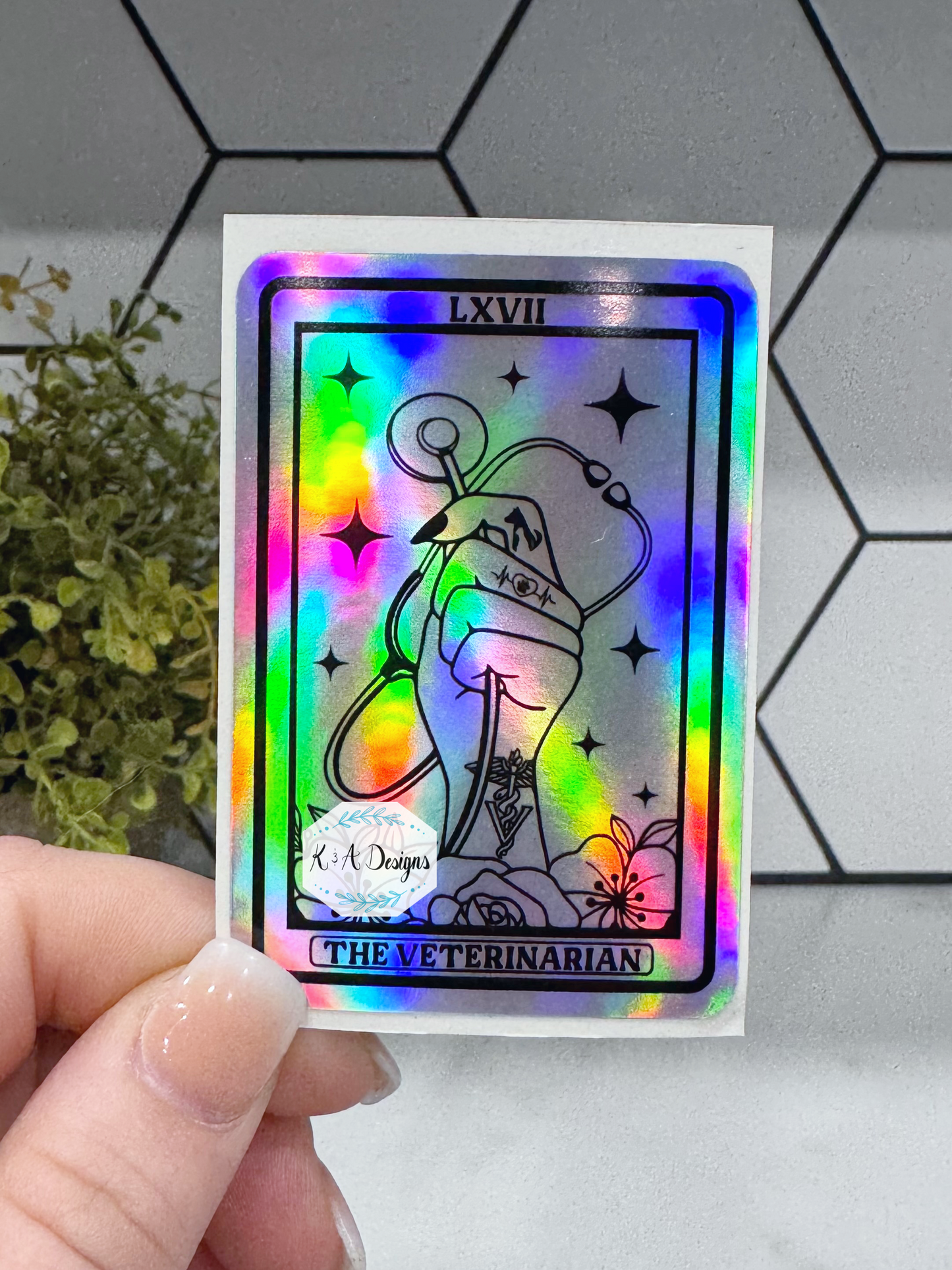 The Veterinarian Holographic Tarot Sticker