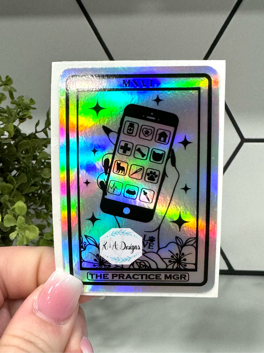 The Practice Manager Holographic Tarot Sticker