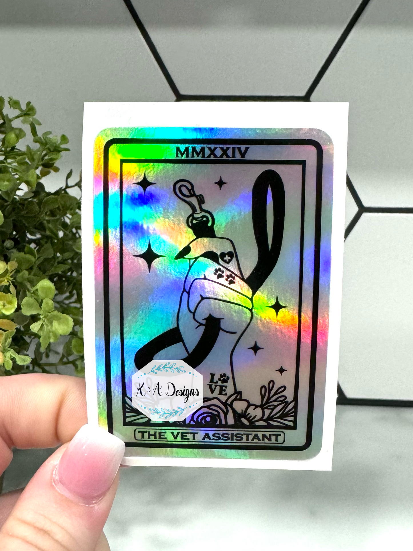 The Vet Assistant Holographic Tarot Sticker