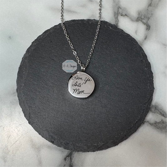 Custom Handwritten Circle Urn Necklace