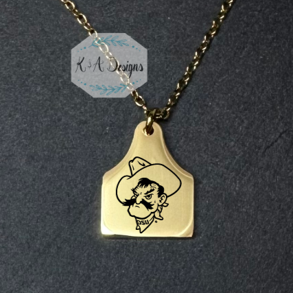 Pistol Pete's Mug Necklace - Cow Tag Pendant