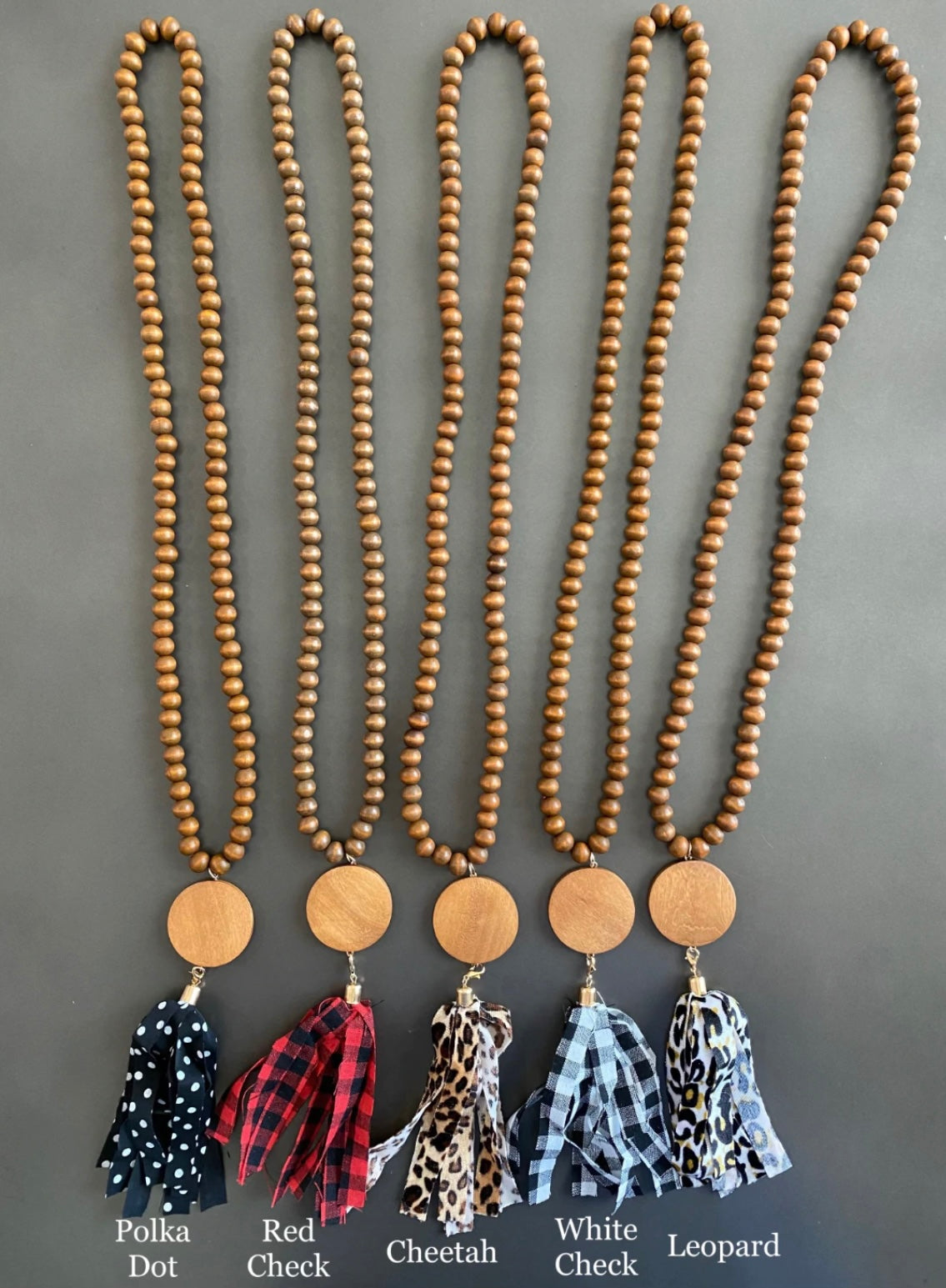 Small Wood Beaded Necklace