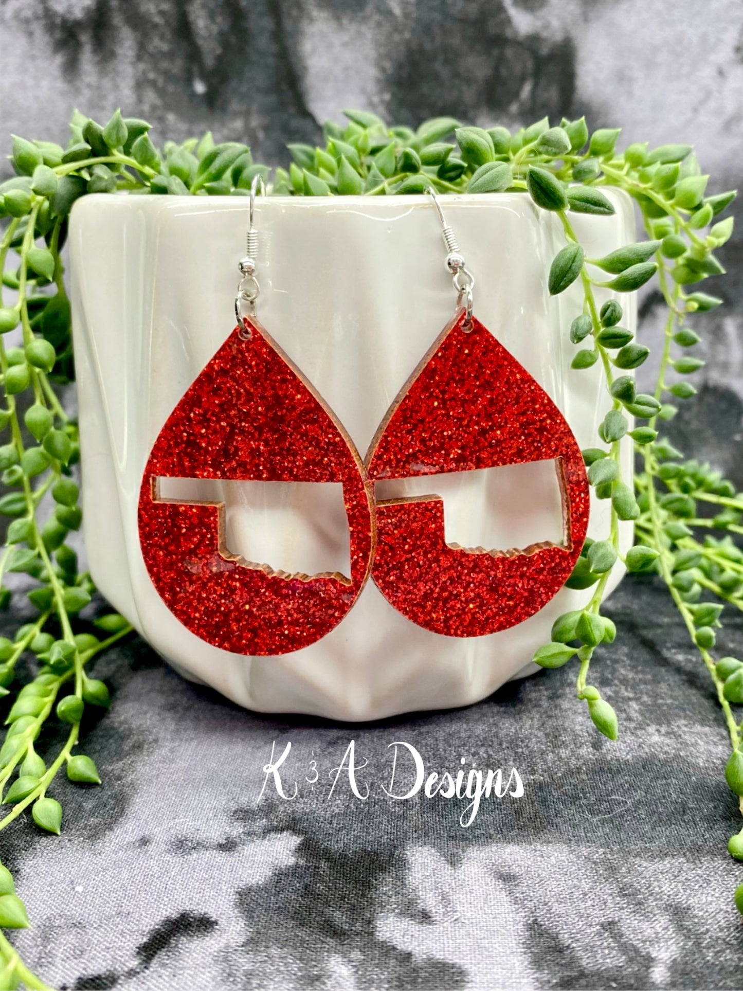 State Outline Teardrop Earrings