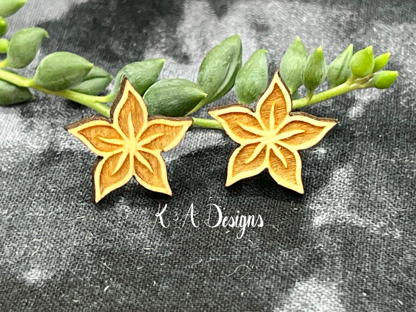 Flower Engraved Stud Earrings