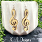 Treble Clef Hanging Earrings