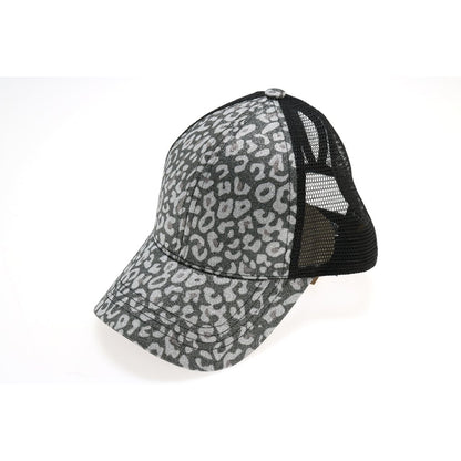 C.C Beanie Leopard Glitter High Ponytail