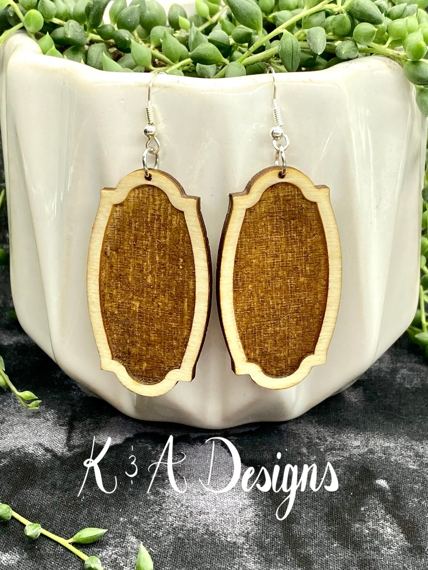 Leather Geometric Hanging Earrings