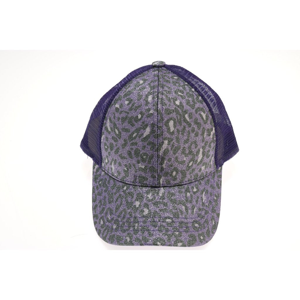 C.C Beanie Leopard Glitter High Ponytail