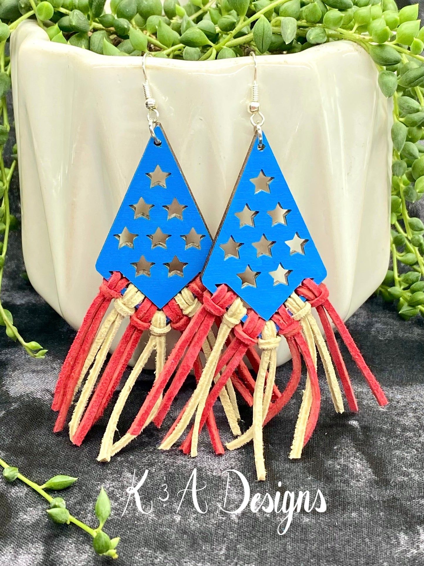 Stars and Stripes Fringe Earrings