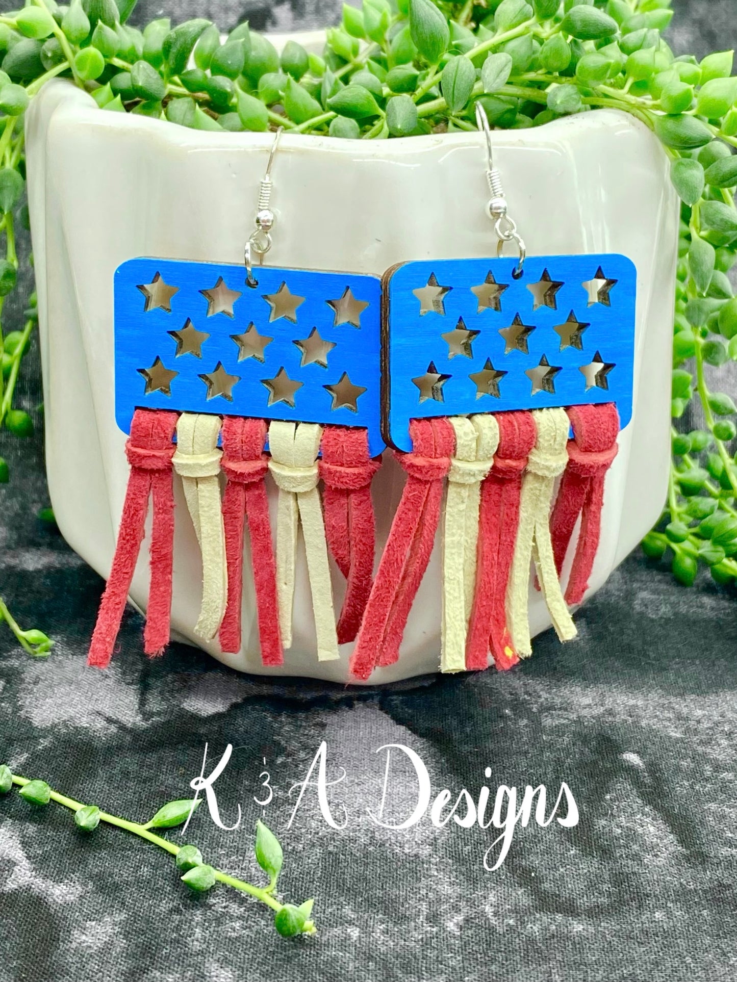 Stars and Stripes Fringe Earrings