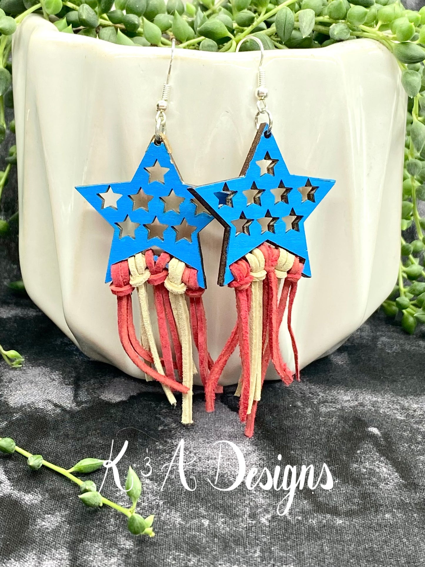 Stars and Stripes Fringe Earrings