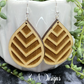 Chevron Engraved Teardrop Hanging Earrings