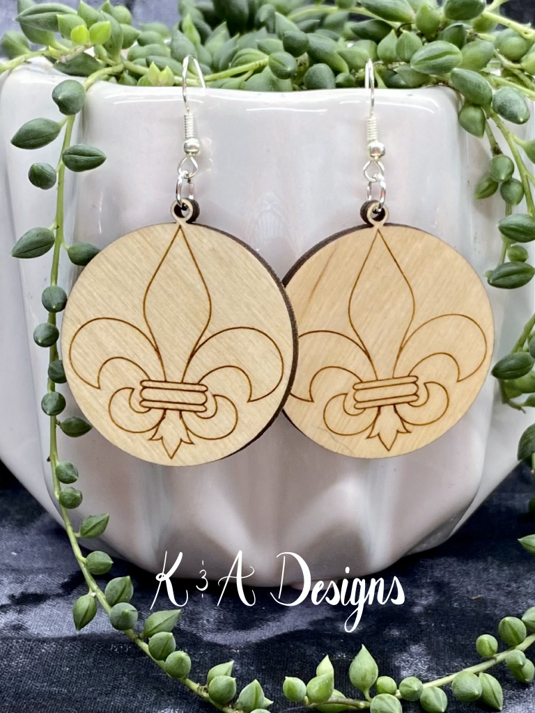 Fleur de Lis Hanging Earrings