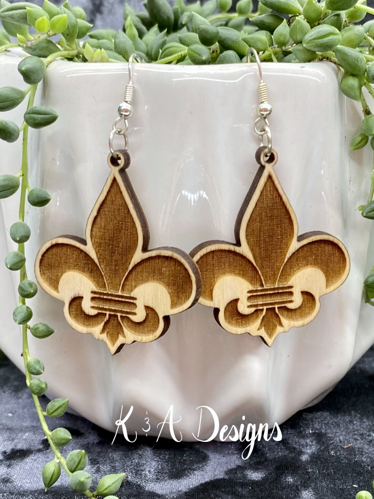 Fleur de Lis Hanging Earrings