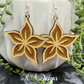 Flower Engraved Hanging Earrings