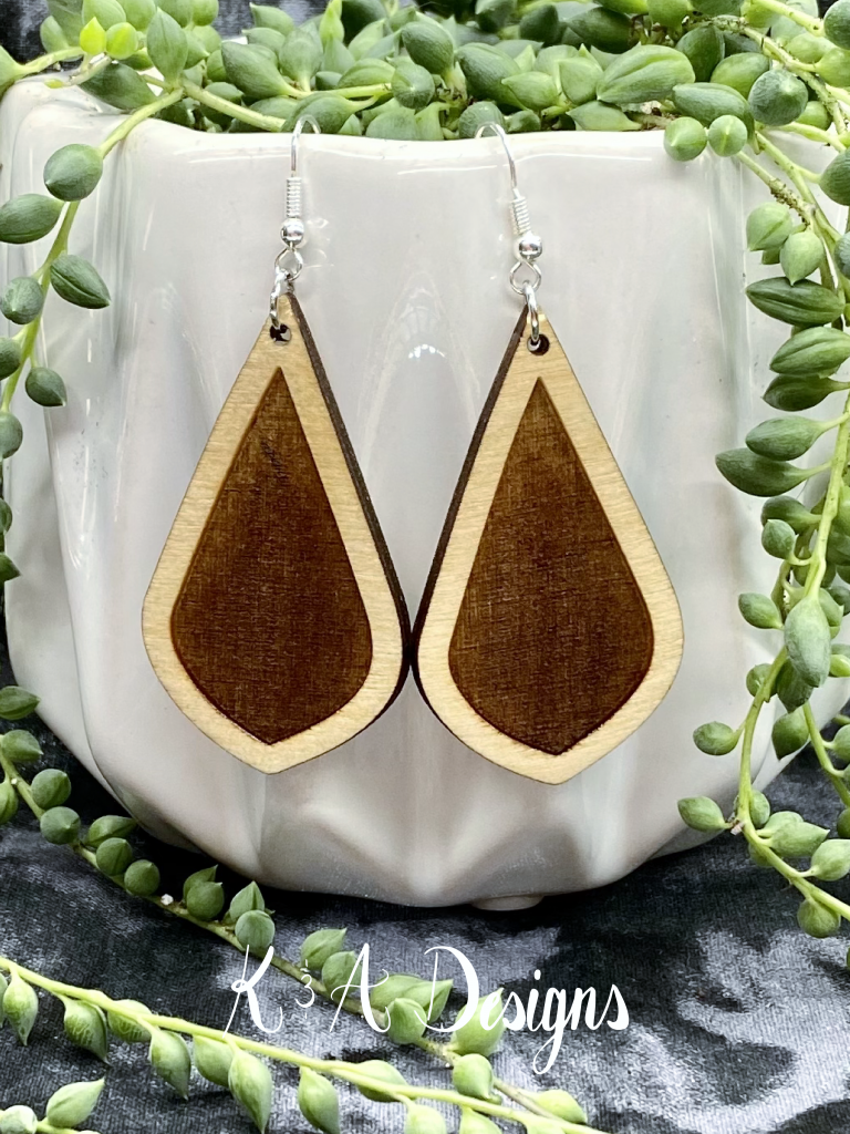 Geometric Engraved Hanging Earrings