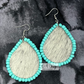 Beaded Leather Teardrop Earrings