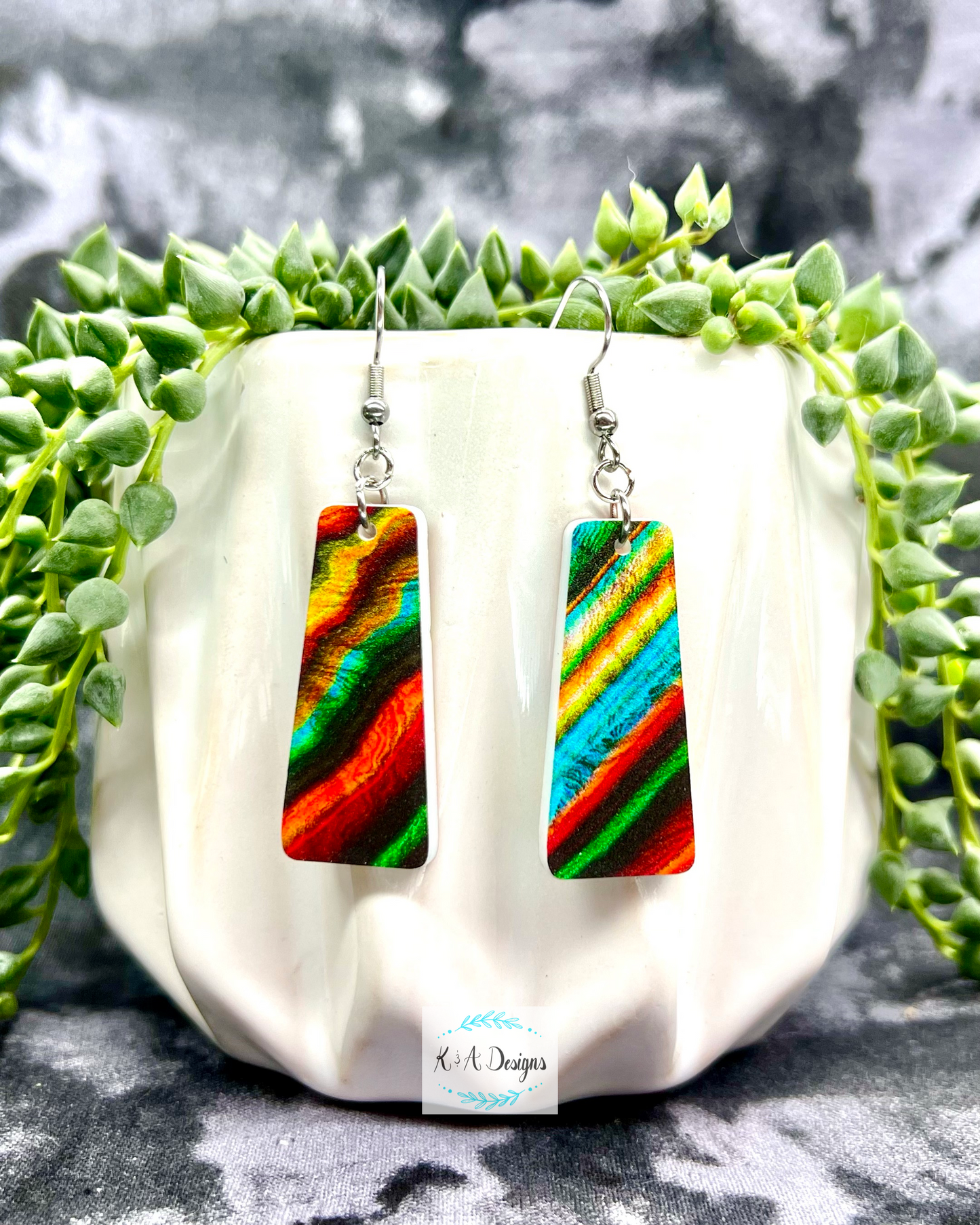 Rectangle Slab Earrings