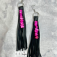 Bead and Leather Tassel Earrings